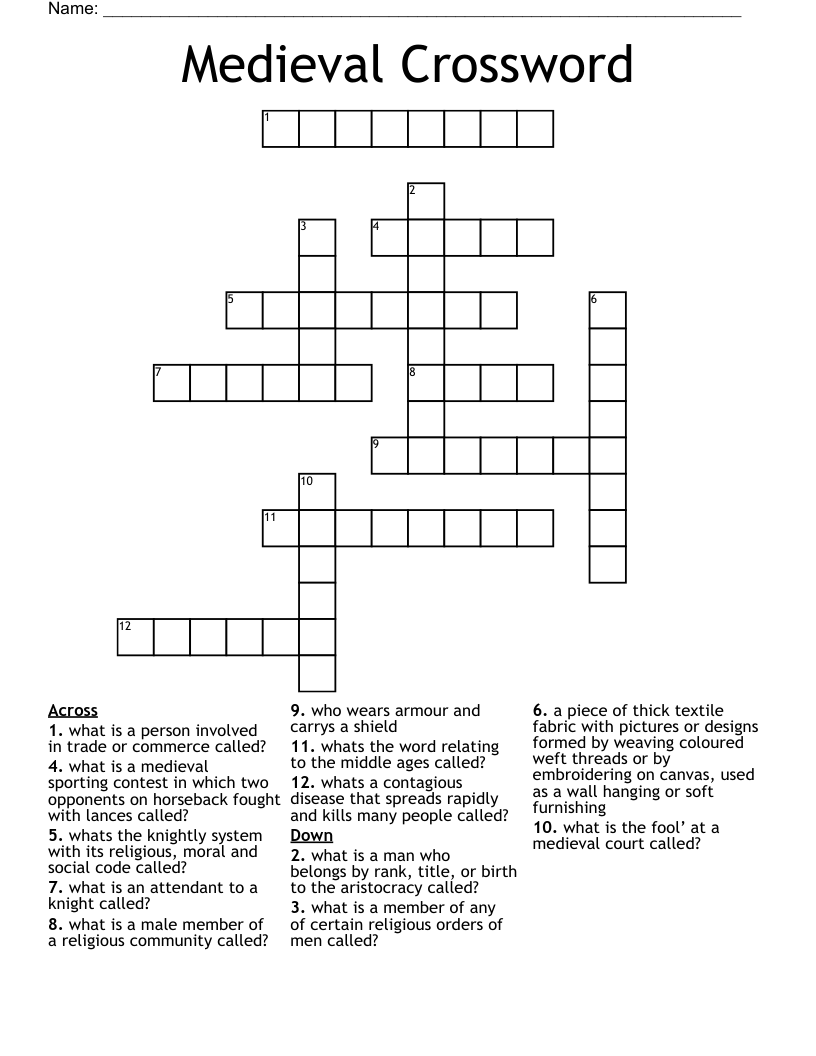 Medieval Crossword