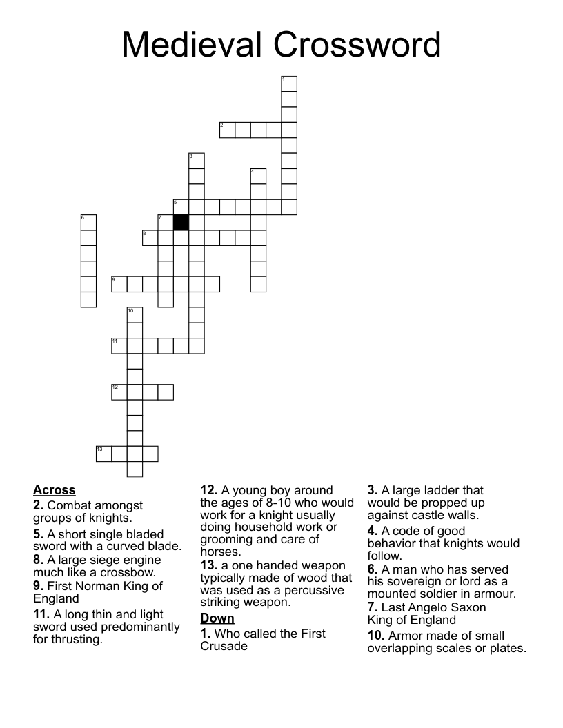 Medieval Crossword