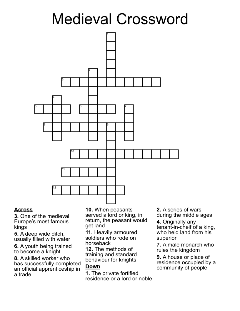 Medieval Crossword
