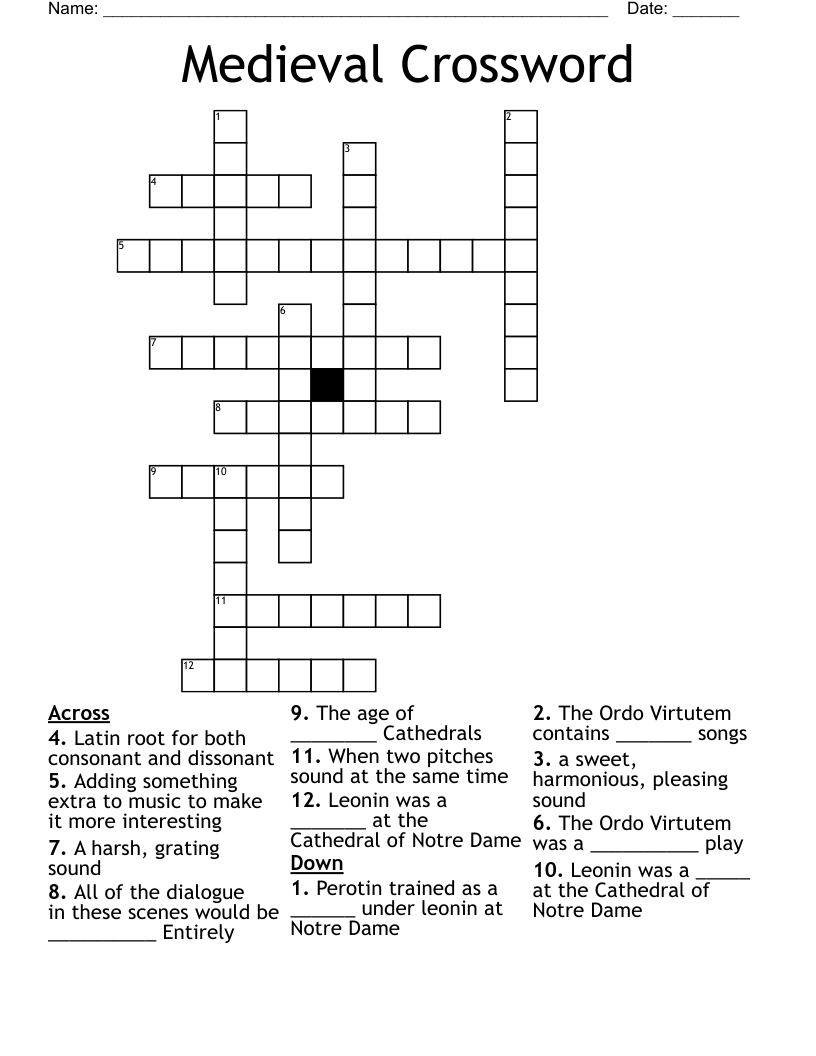 Medieval Crossword