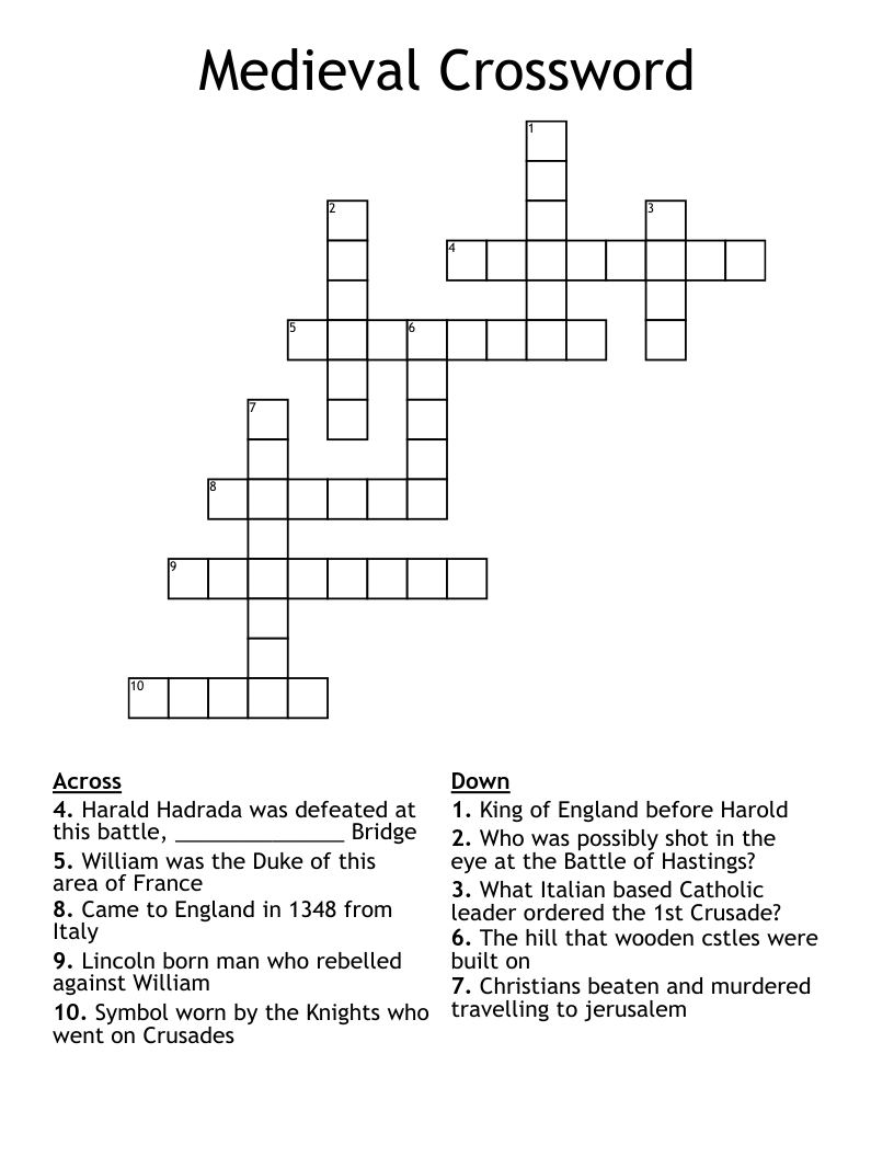 Medieval Crossword