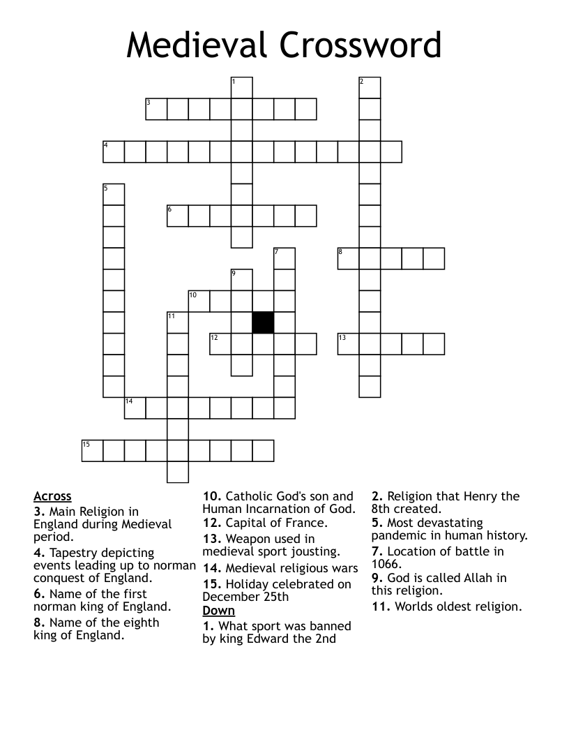 Medieval Crossword