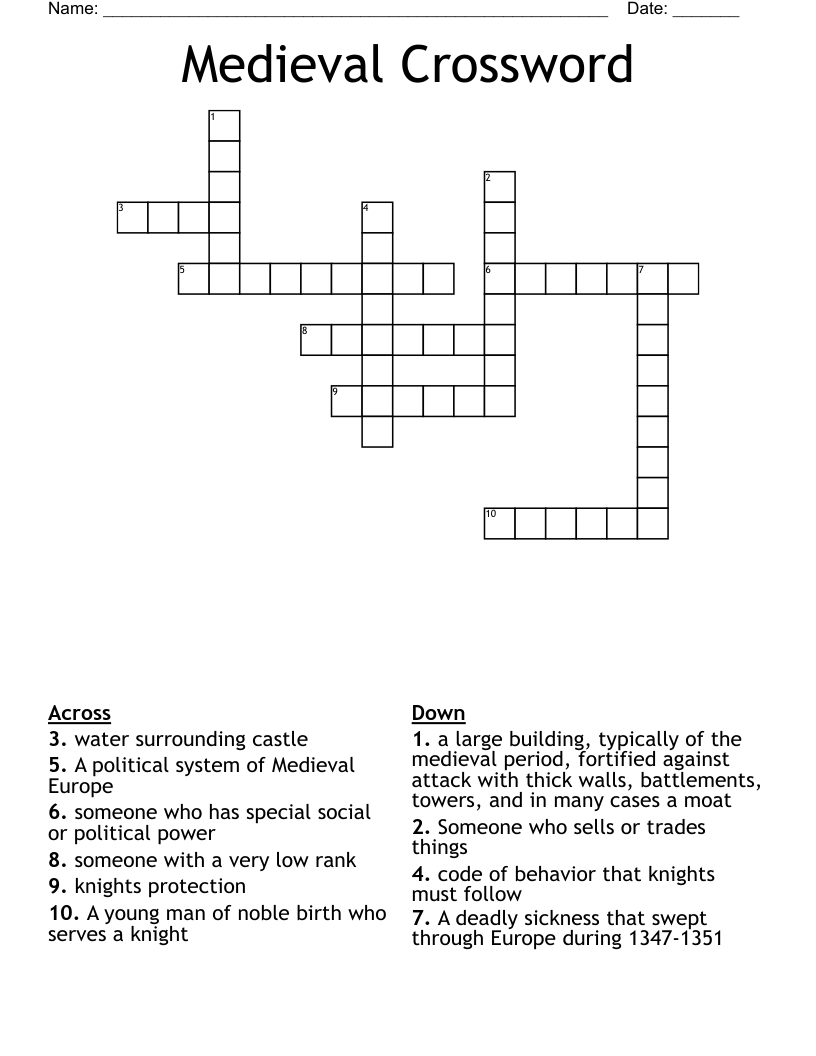 Medieval Crossword 