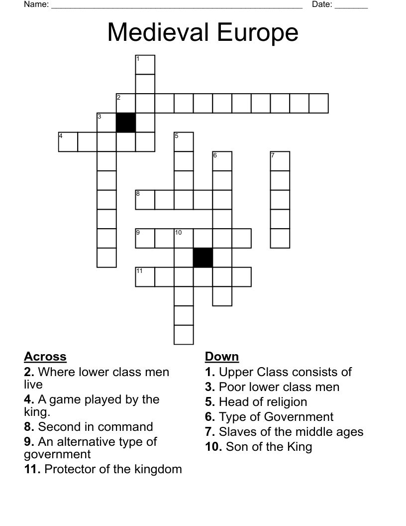 Medieval Europe Crossword