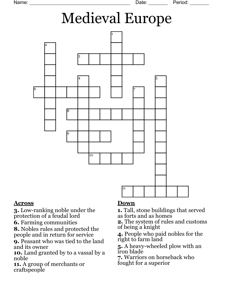 Medieval Europe Crossword