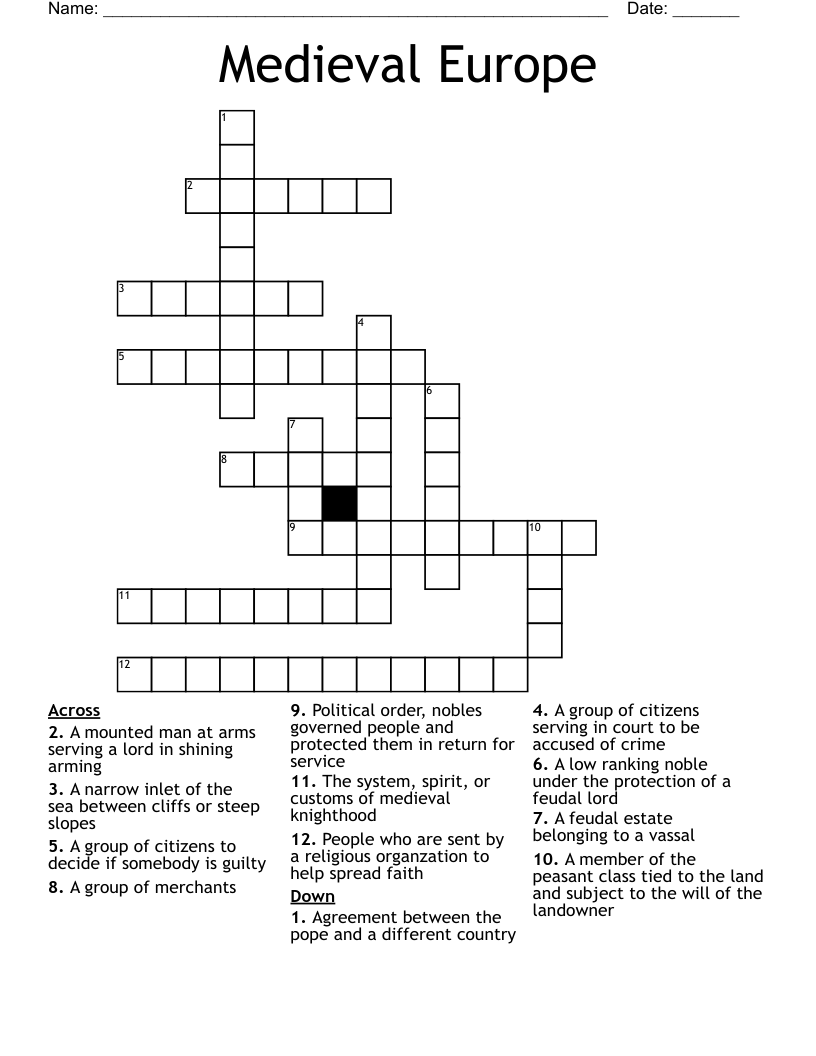 Medieval Europe Crossword