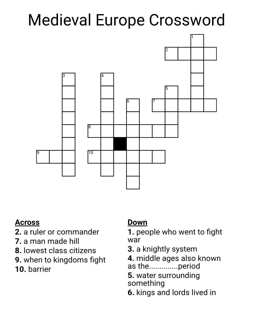 Medieval Europe Crossword