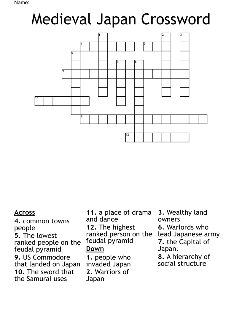 Medieval Japan Crossword
