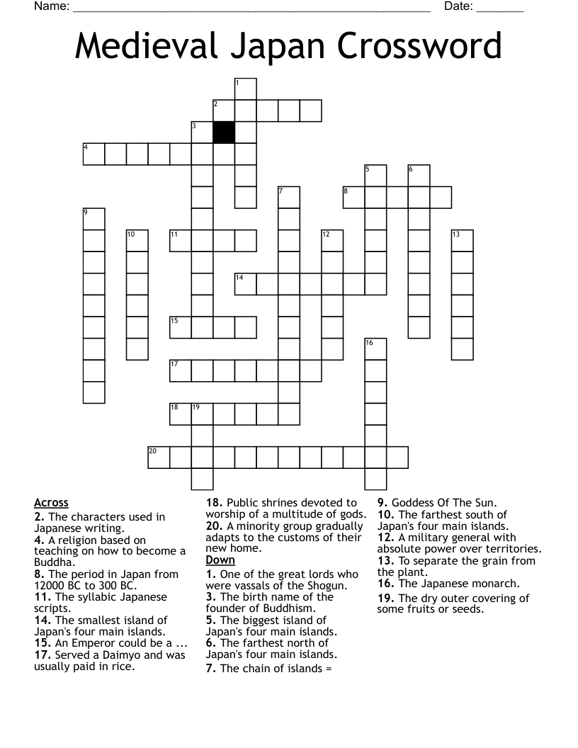 Medieval Japan Crossword