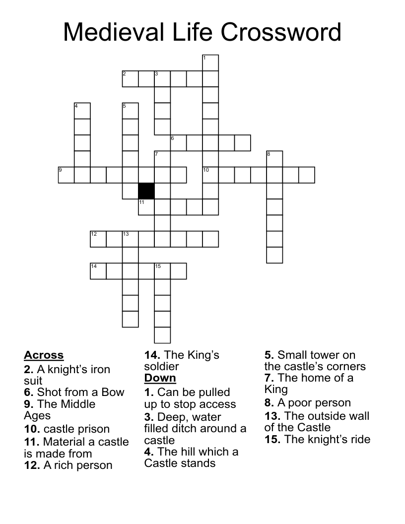 Medieval Life Crossword