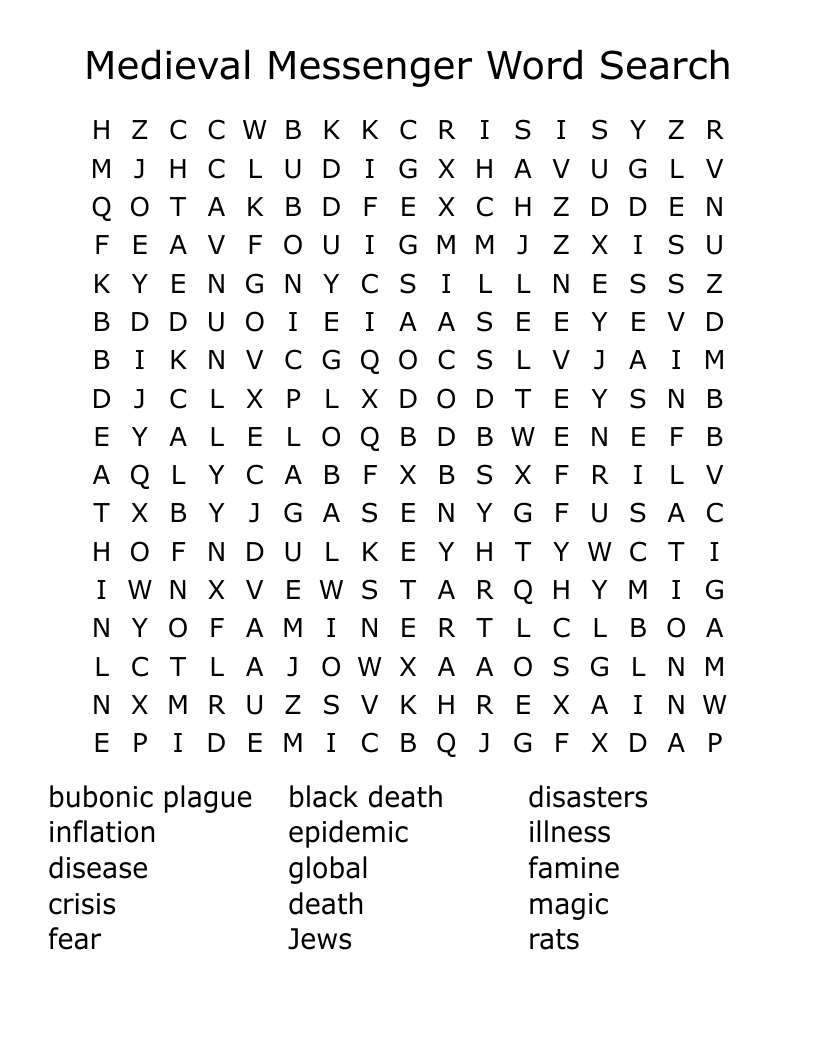 Medieval Messenger Word Search