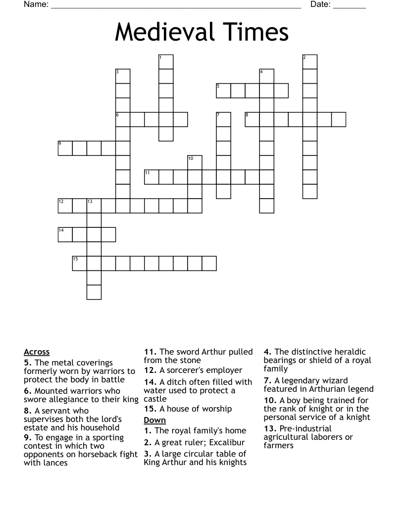 Medieval Times Crossword