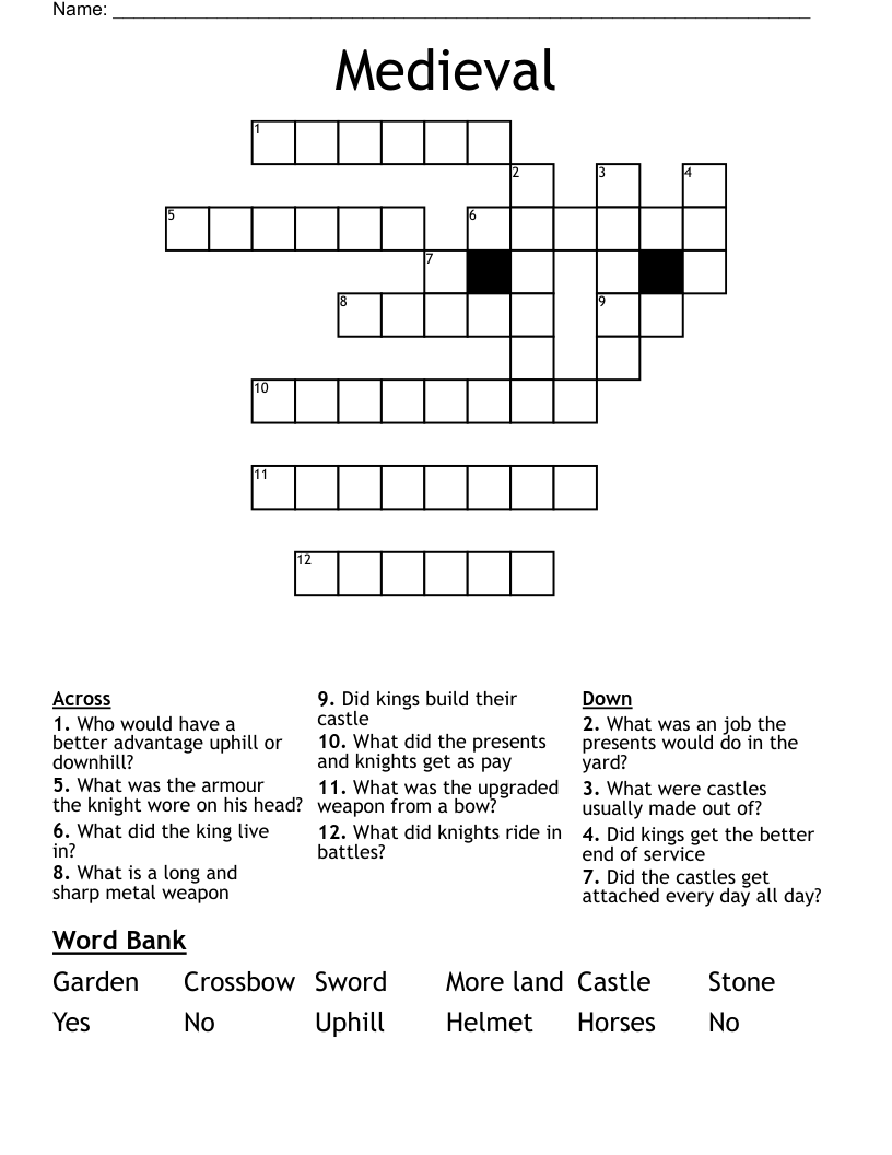 Medieval  Crossword