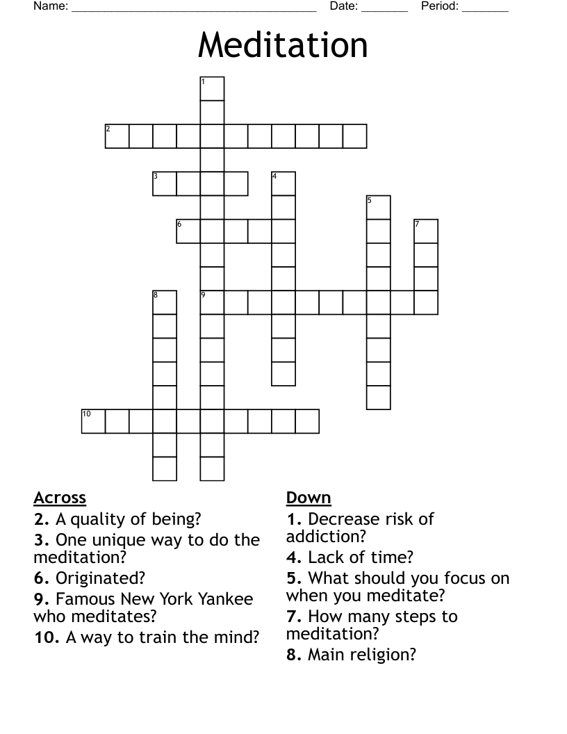 Meditation Crossword