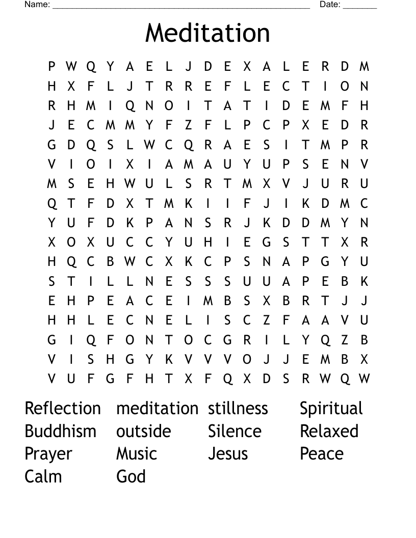 Meditation Word Search