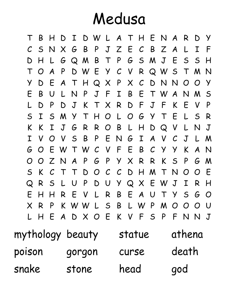 Medusa Word Search
