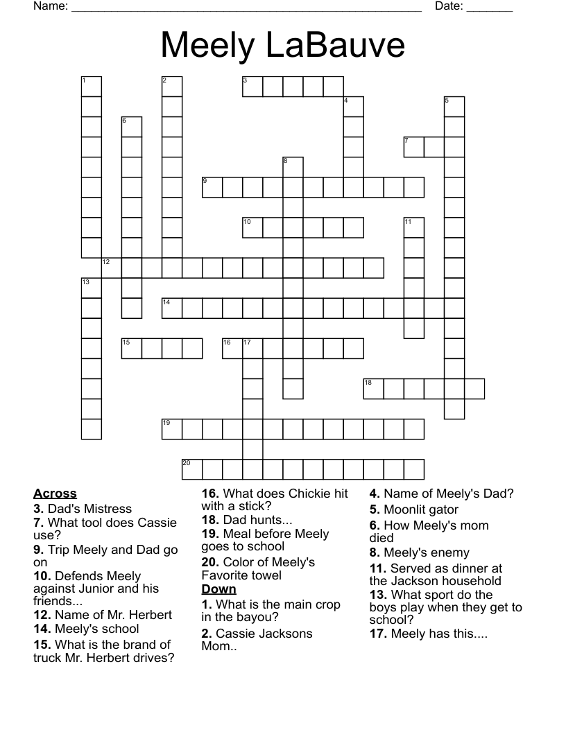 Meely LaBauve Crossword