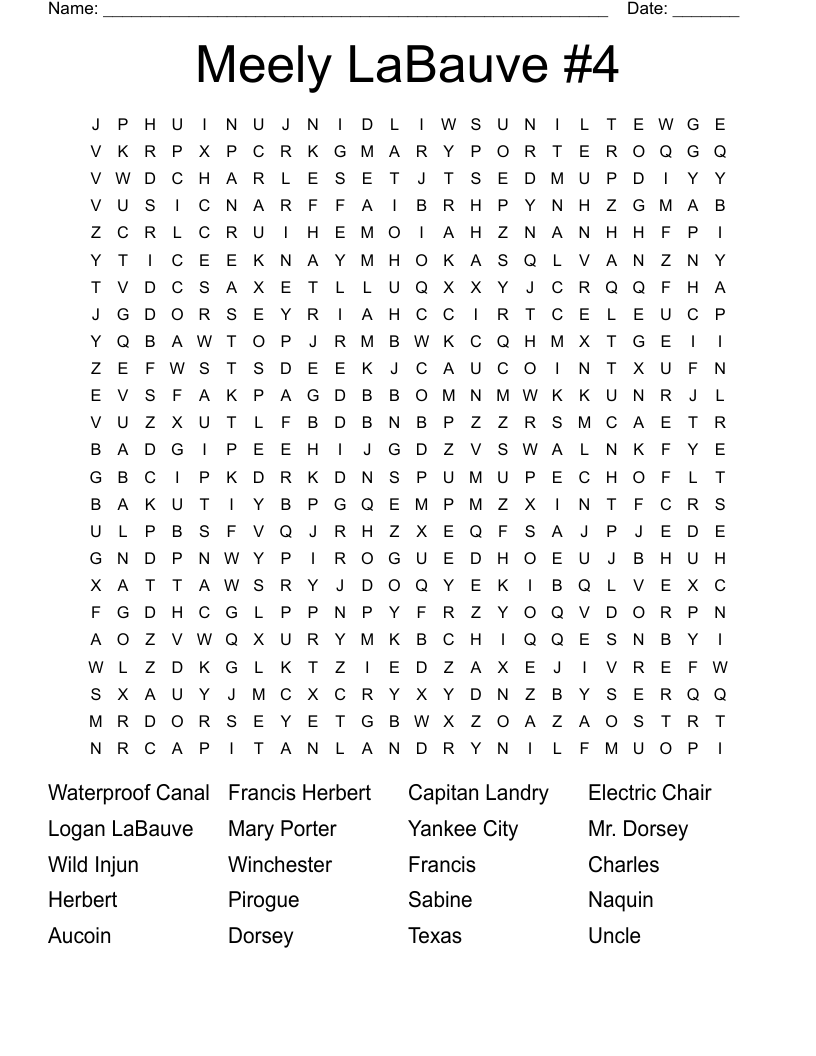 Meely LaBauve #4 Word Search