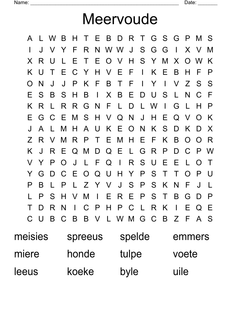 Meervoude Word Search