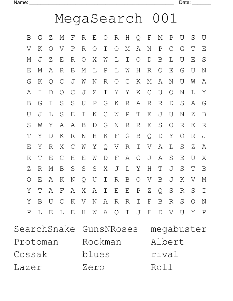 MegaSearch 001 Word Search