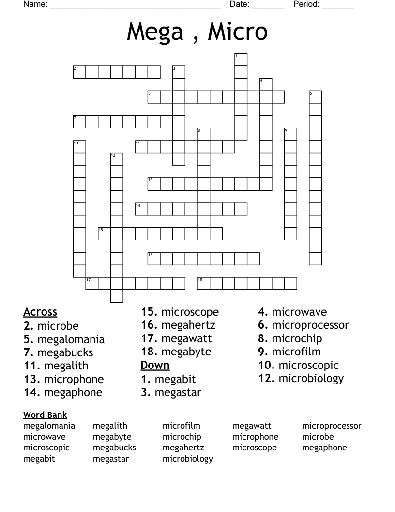 Mega , Micro Crossword