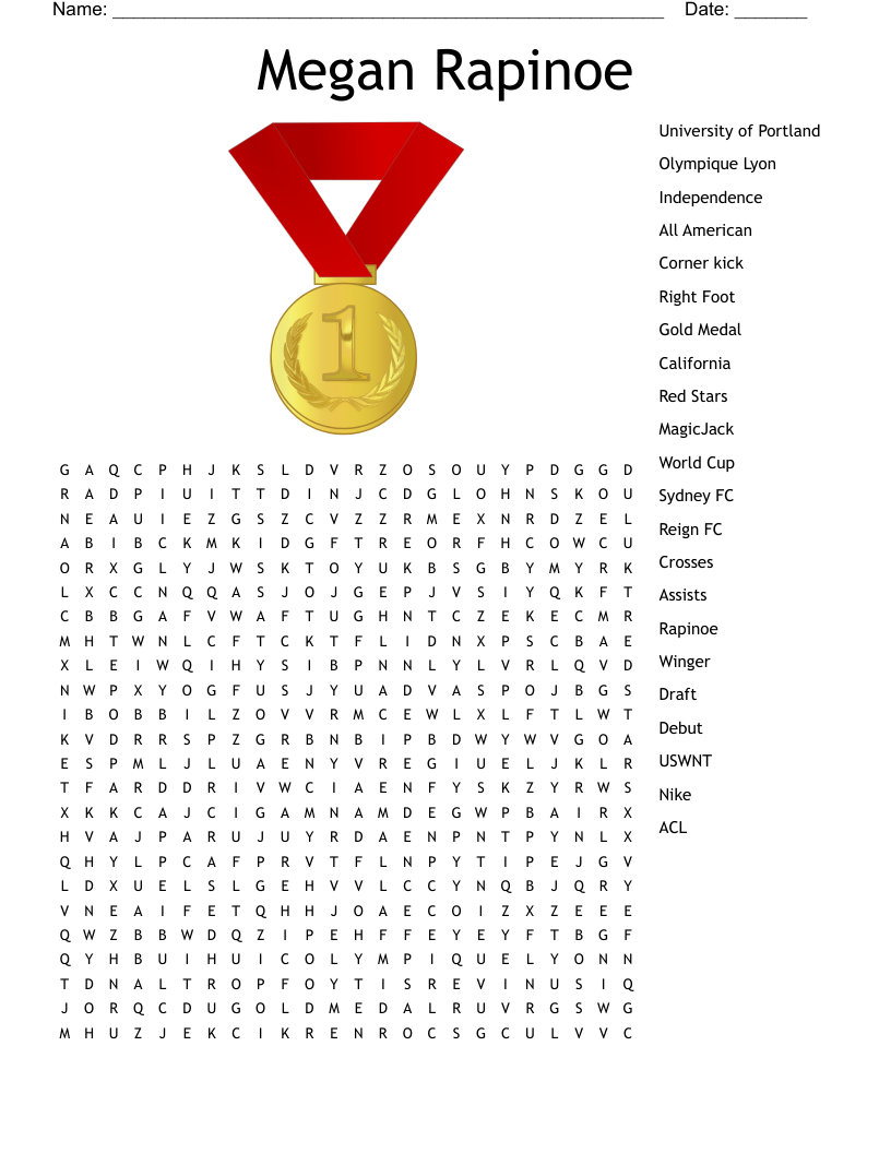 Megan Rapinoe  Word Search