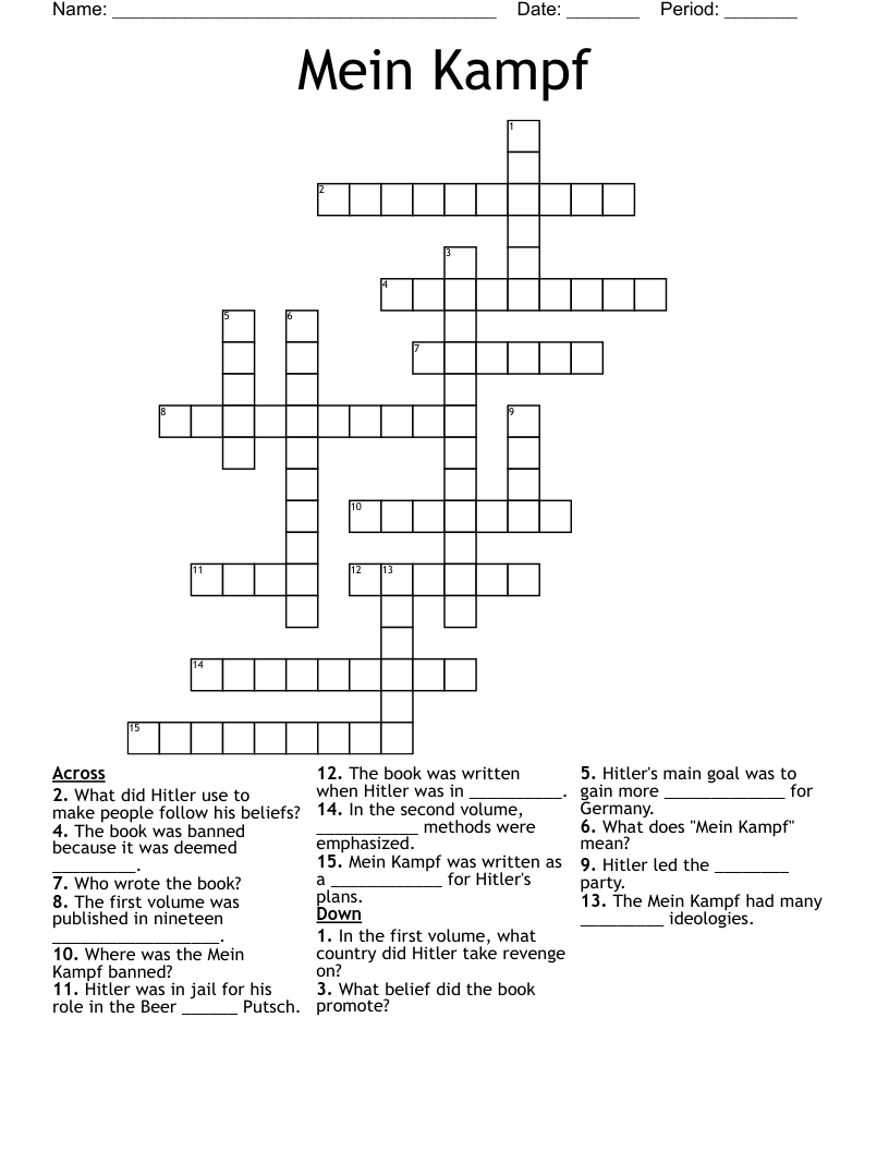 Mein Kampf Crossword