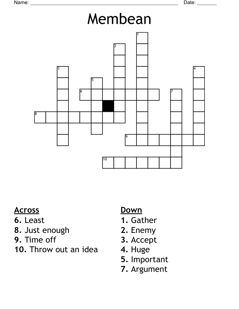 Membean Crossword