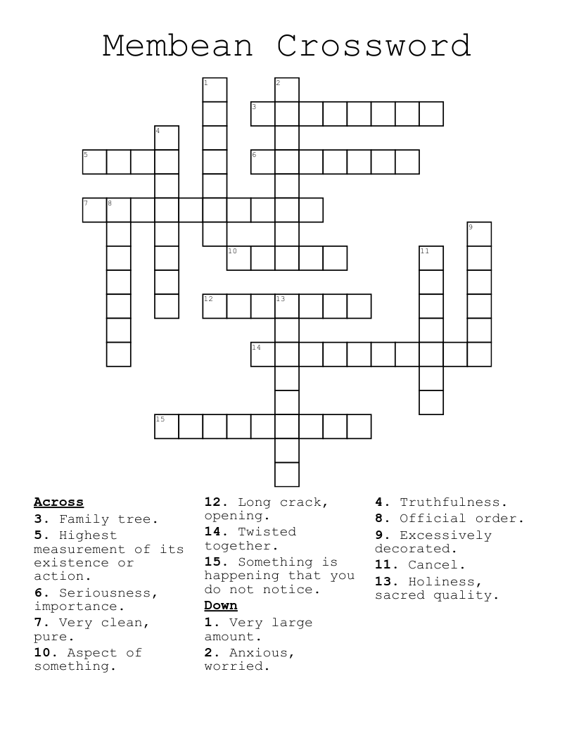 Membean Crossword
