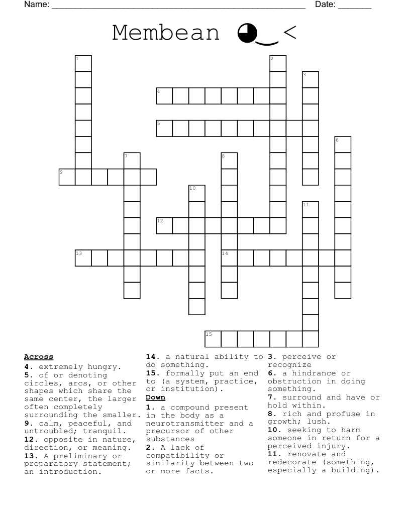 Membean    ◕  ͜   < Crossword