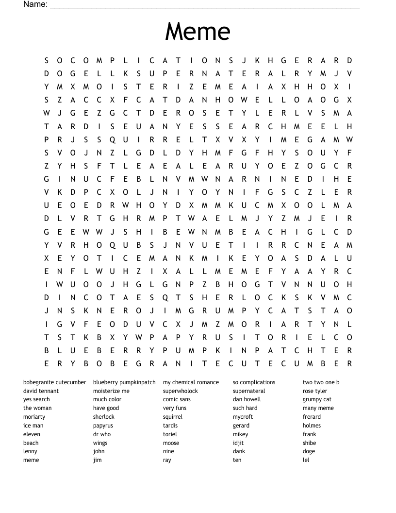 Meme Word Search