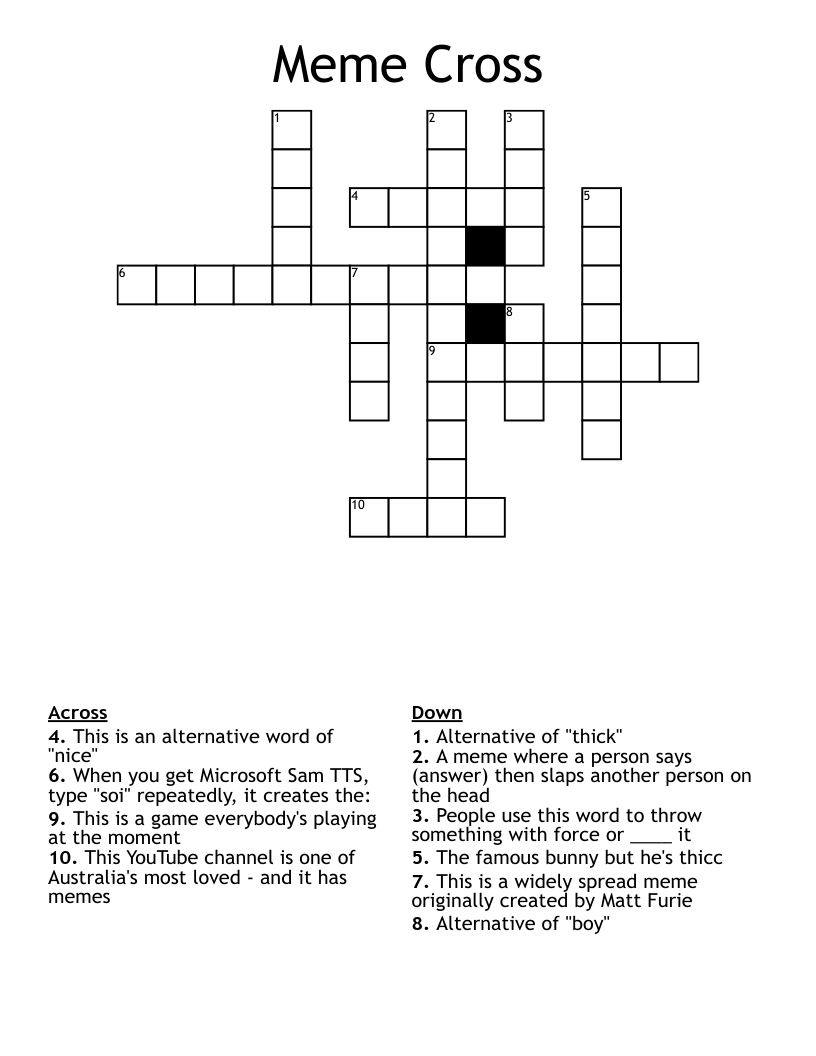 Meme Cross Crossword