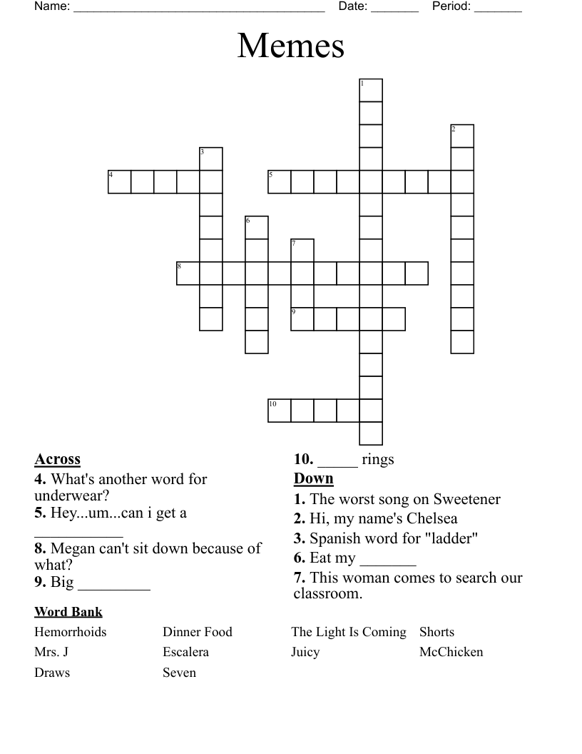 Memes Crossword