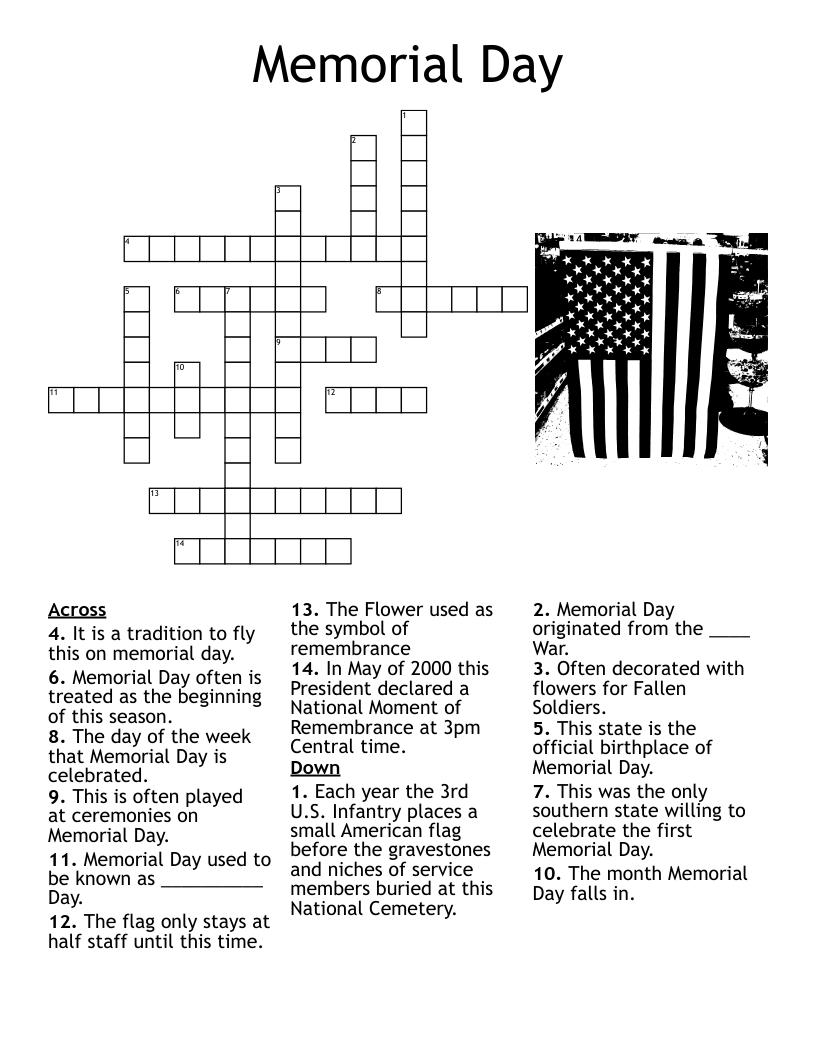Memorial Day Crossword