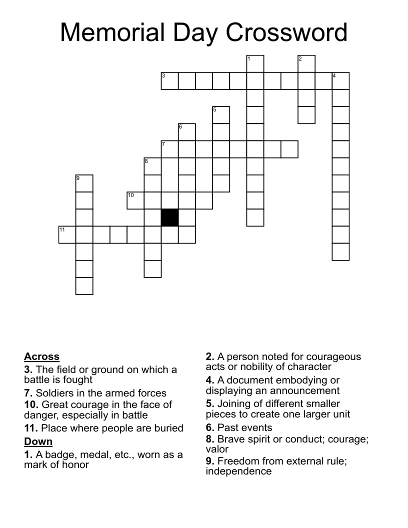 Memorial Day Crossword