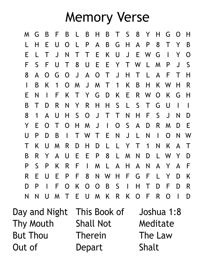 Memory Verse Word Search