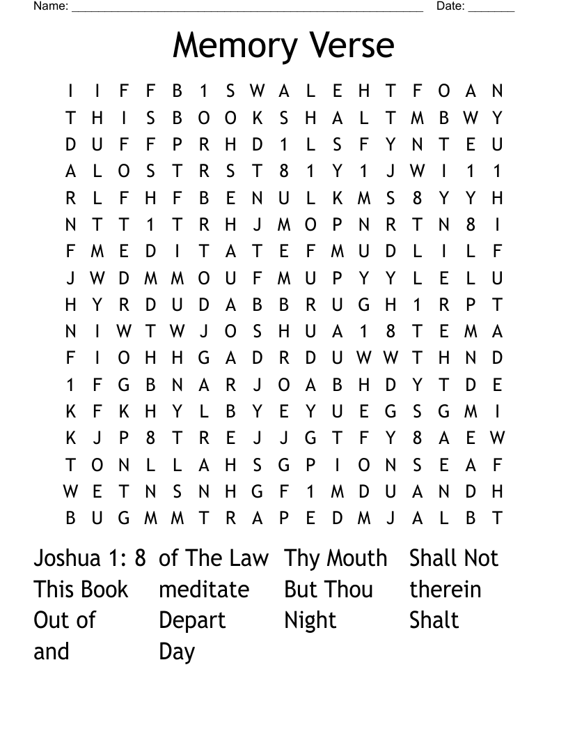 Memory Verse Word Search