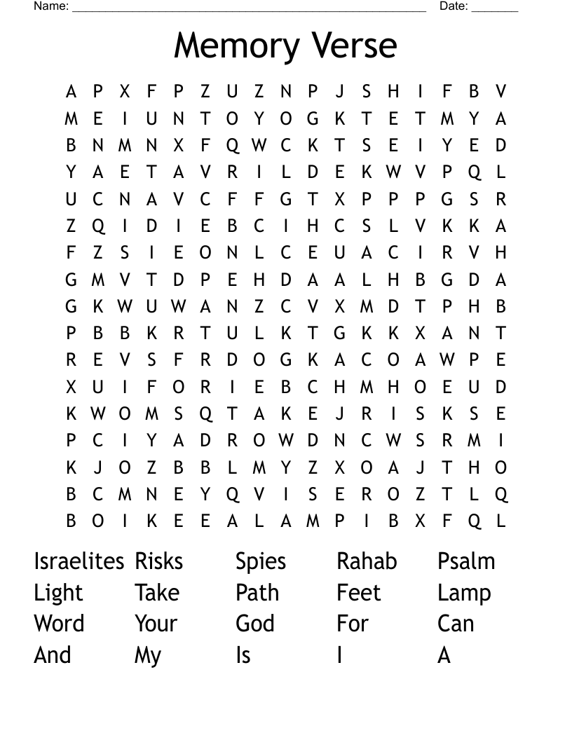 Memory Verse Word Search