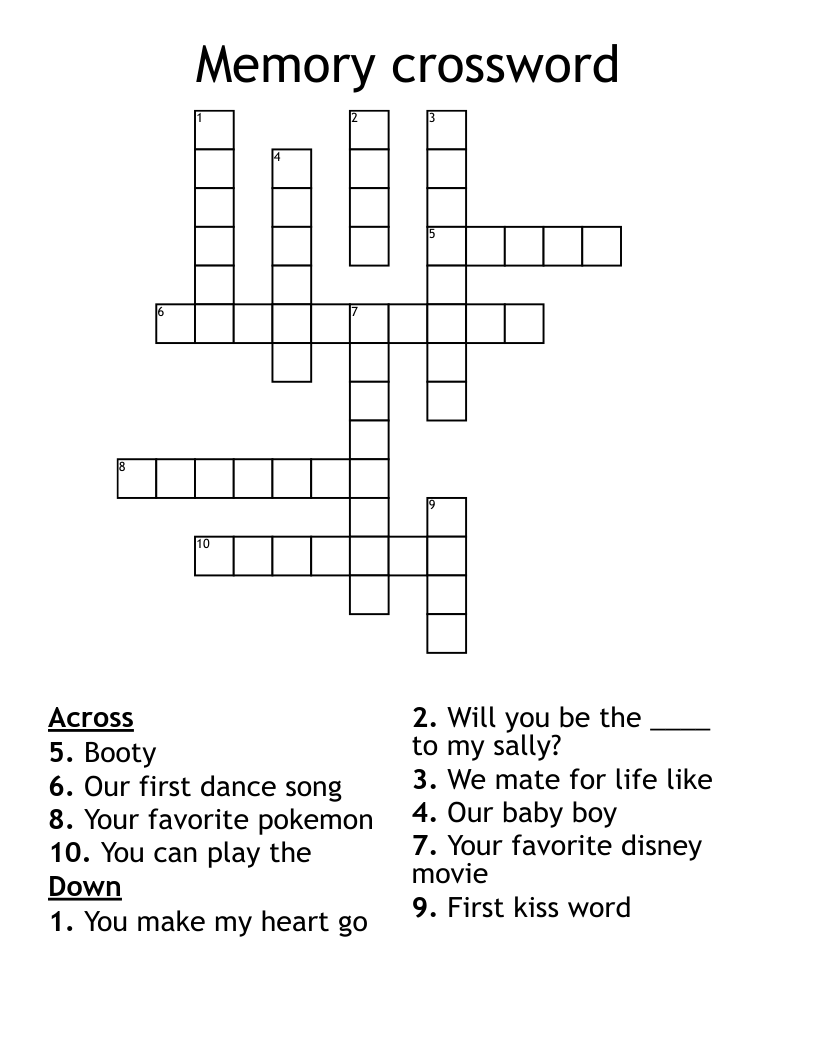 Memory crossword 