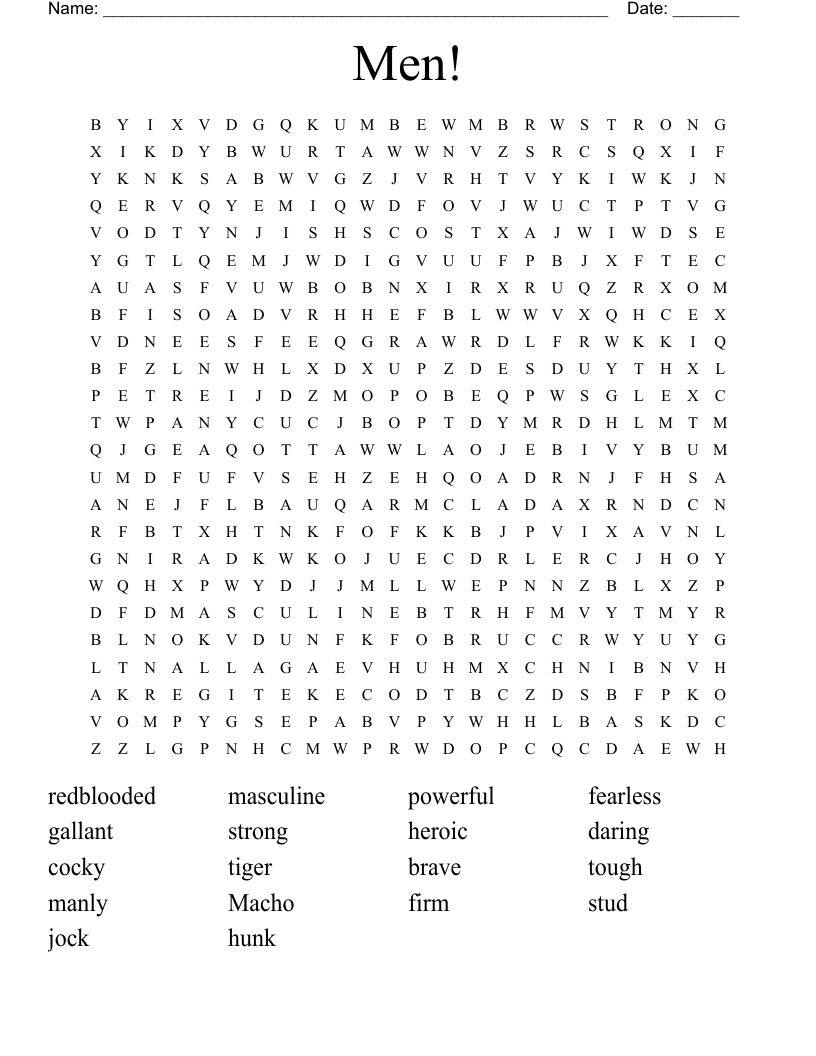 Men! Word Search