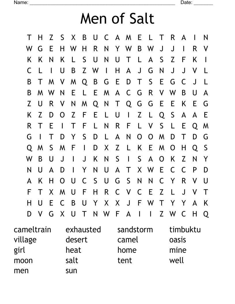Men of Salt Word Search