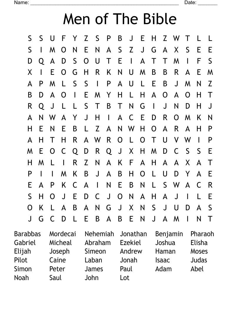 Men of The Bible  Word Search