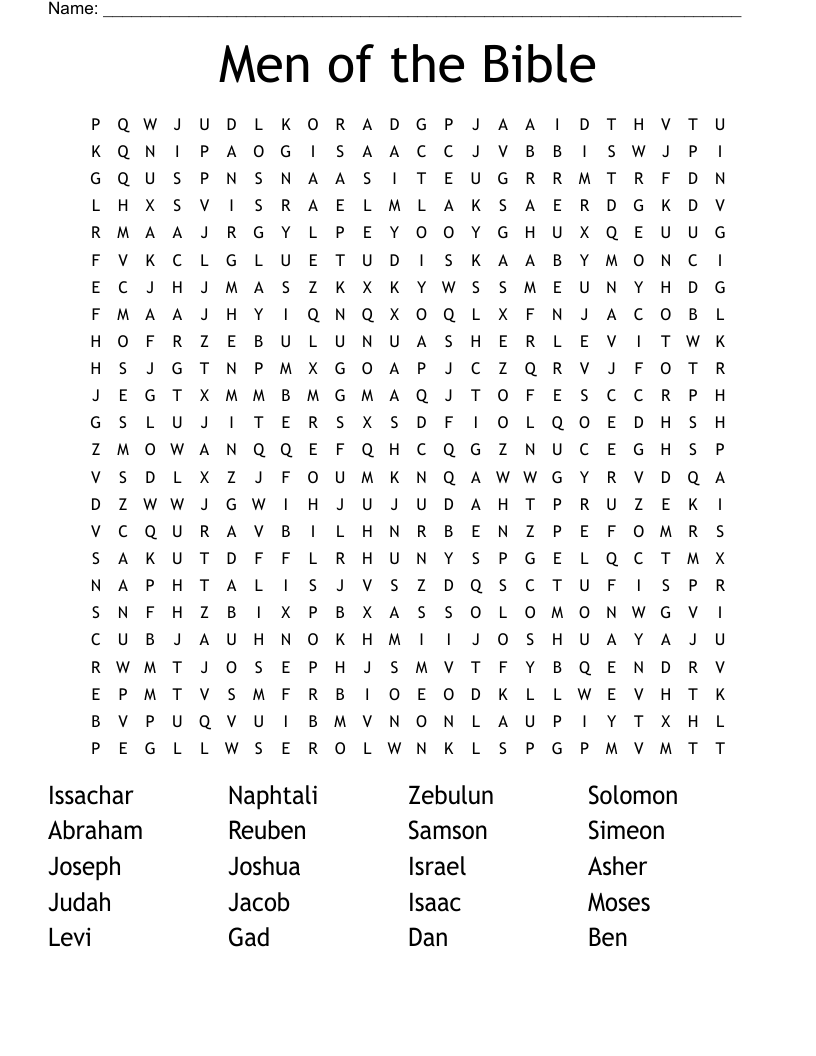 Men of the Bible  Word Search