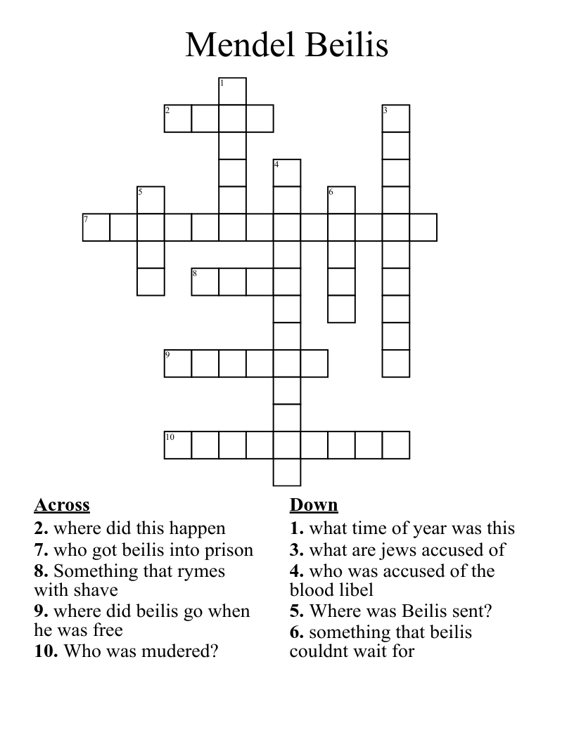 Mendel Beilis Crossword