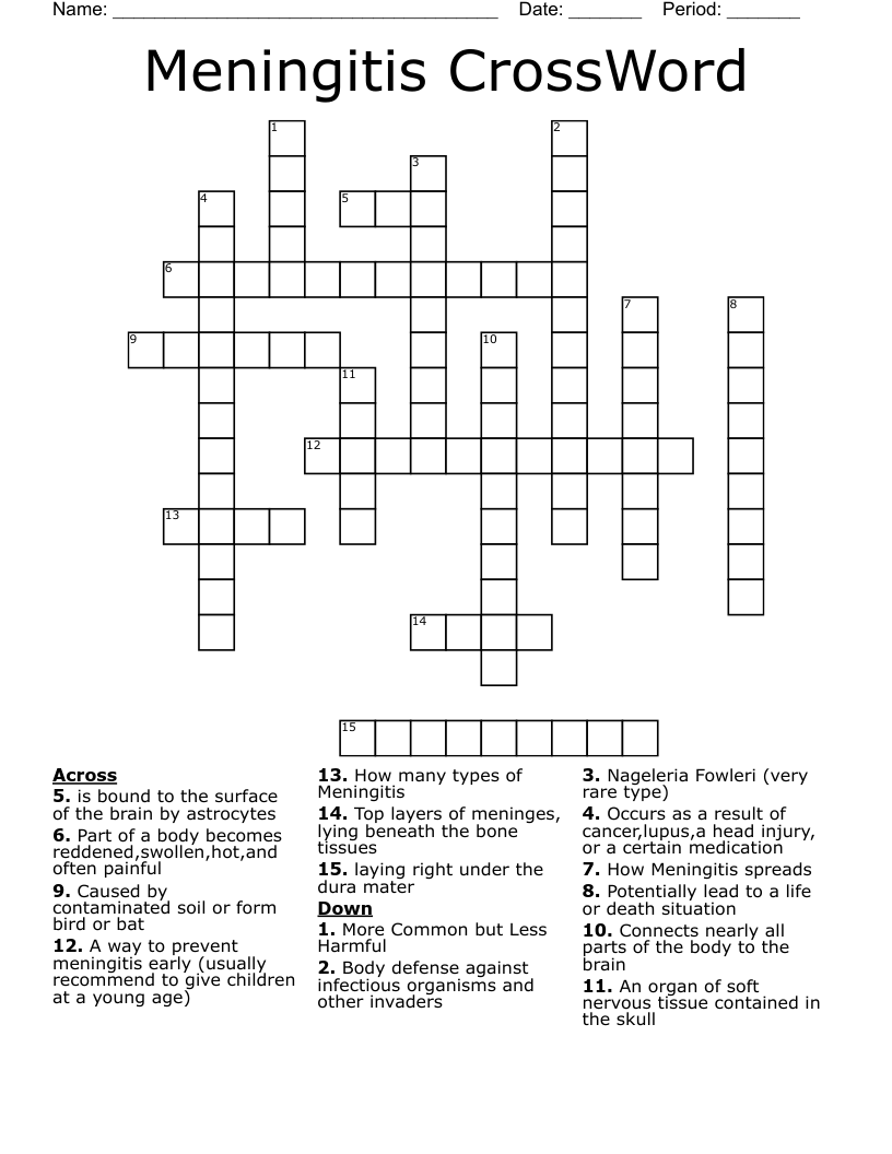 Meningitis CrossWord