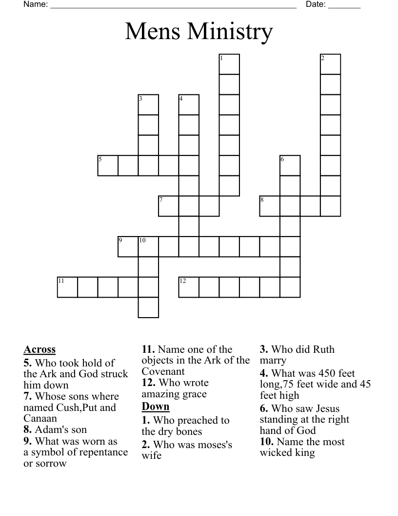 Mens Ministry Crossword