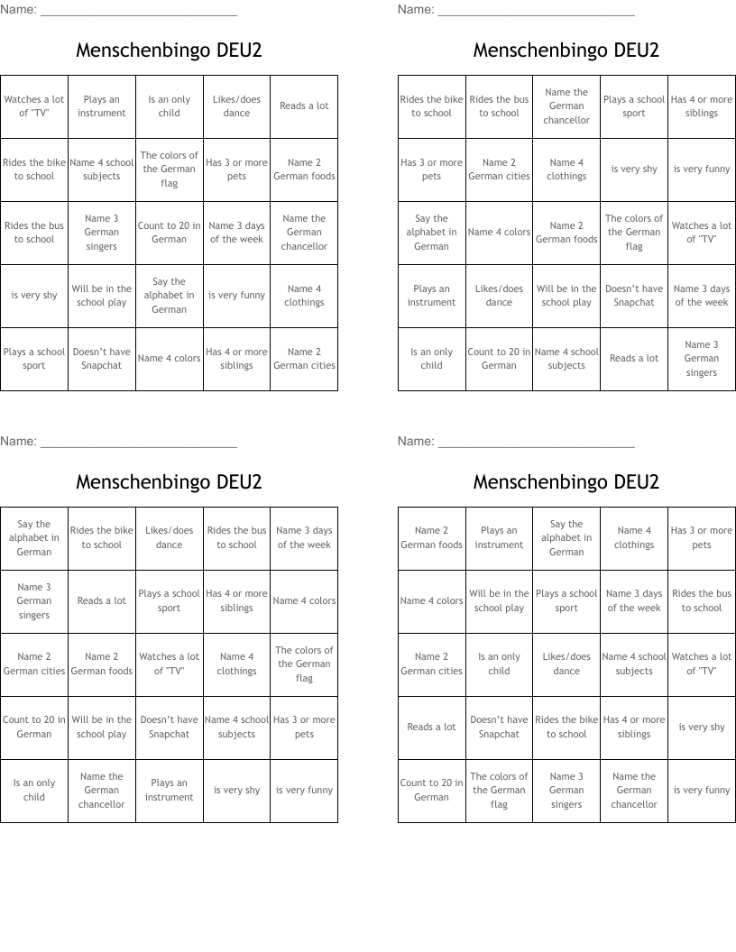 Menschenbingo DEU2