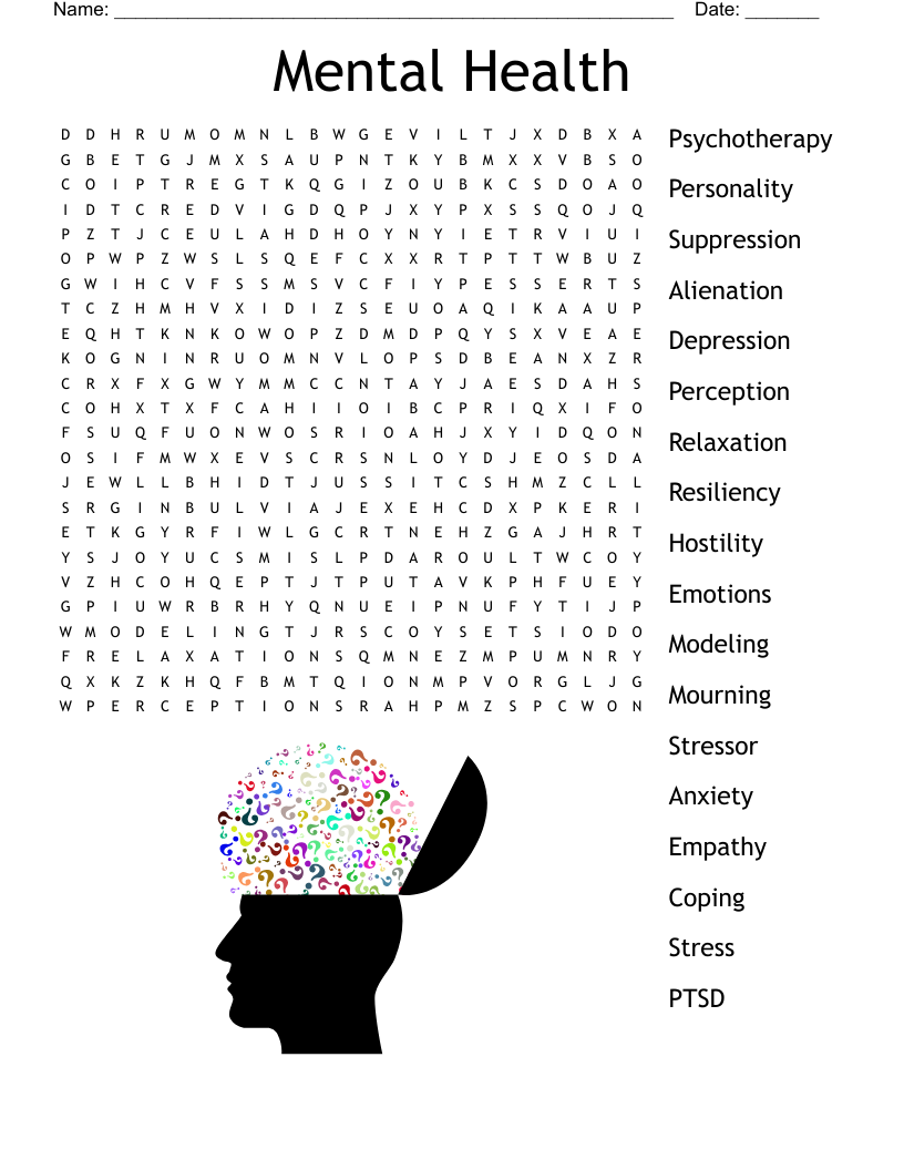 Mental Health Word Search