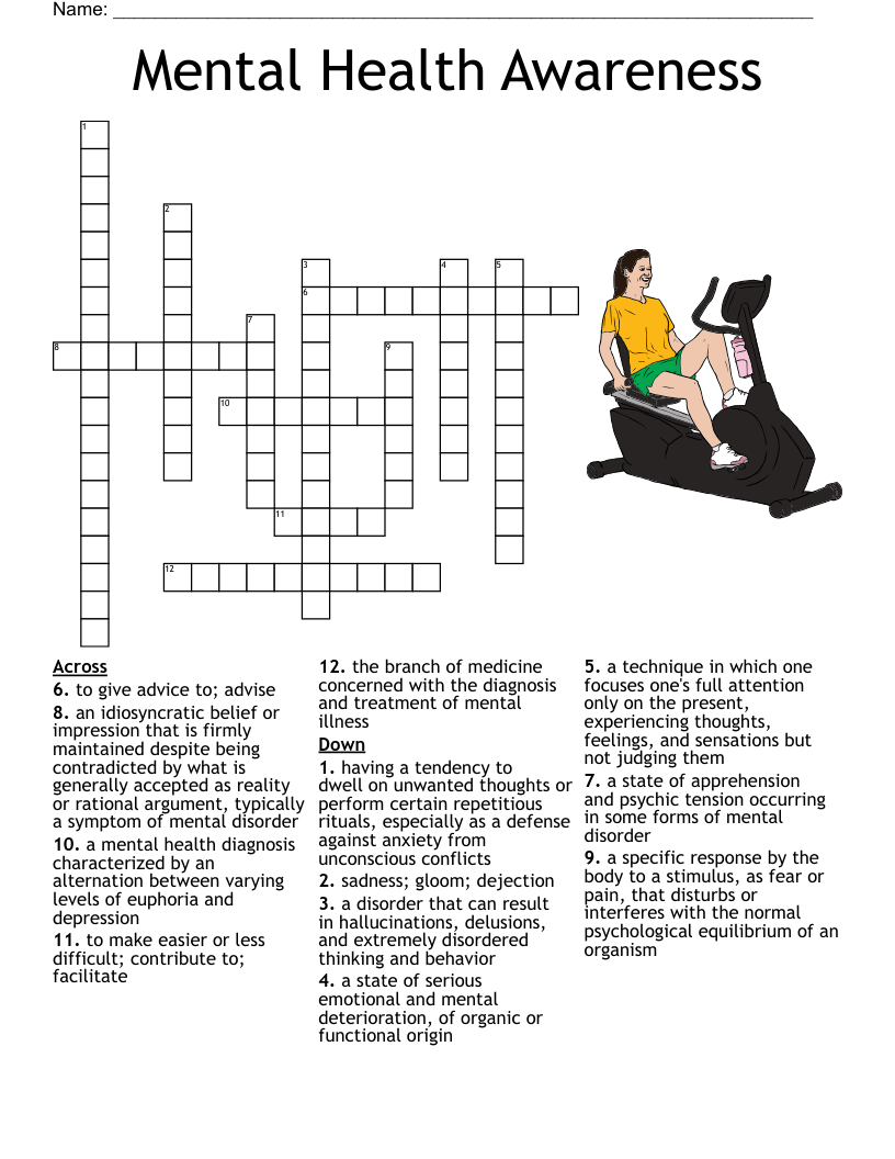 Mental Health Awareness Crossword