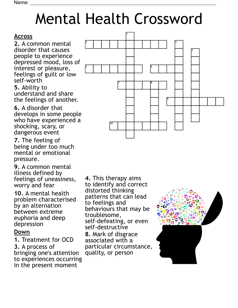Mental Health Crossword